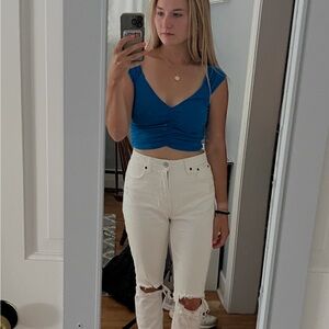 Blue Zara crop top